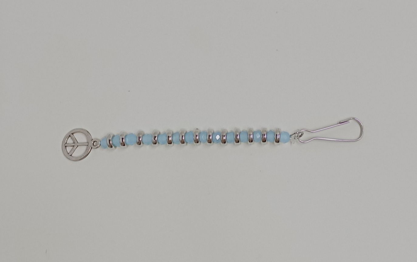 Blue peace charm keychain