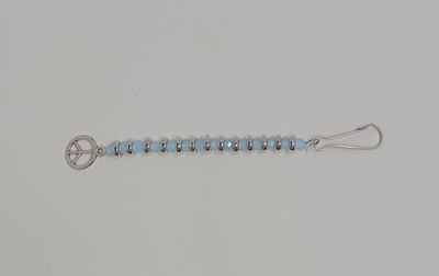 Blue peace charm keychain
