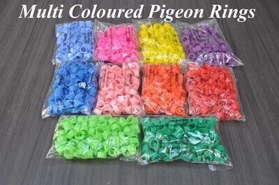 100 Multi Coloured Pigeon Rings