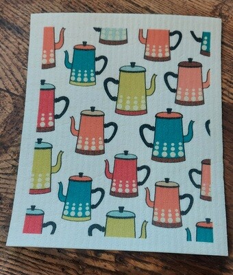 Tea Pot Pattern Swedish Towel