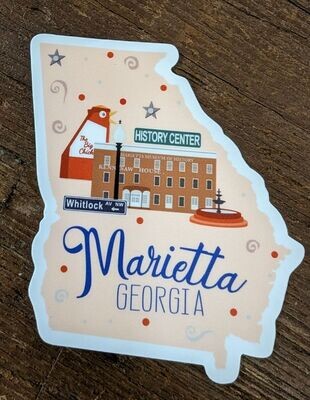 Marietta GA State Cutout Stickers History Center 