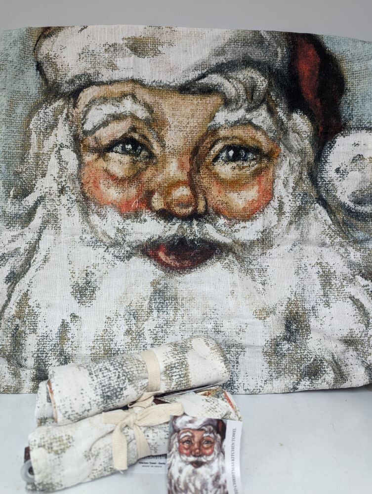Santa Face Kitchen Towel