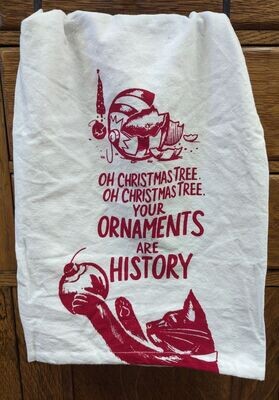 Ornaments Are History Christmas Cat Towel