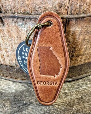 Georgia GA Leather Keychain