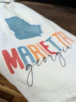 Marietta GA  Watercolor Kitchen Towel