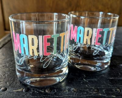 Marietta GA  Bourbon Rocks Glass 