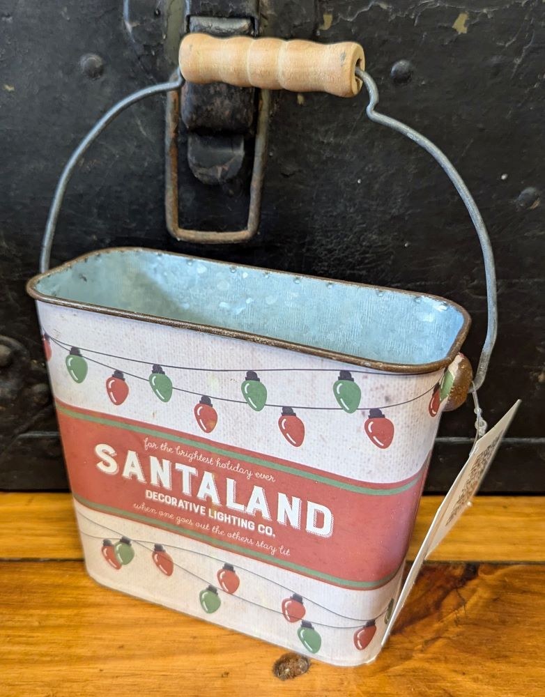 Santaland Metal Bucket Small