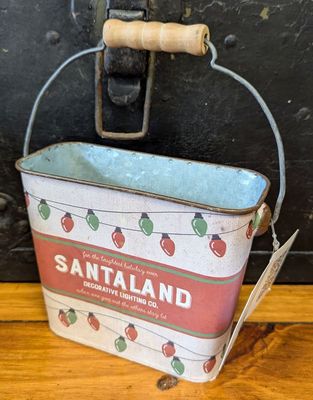 Santaland Metal Bucket Small