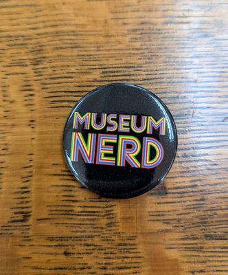 Museum Nerd Black Button Pin