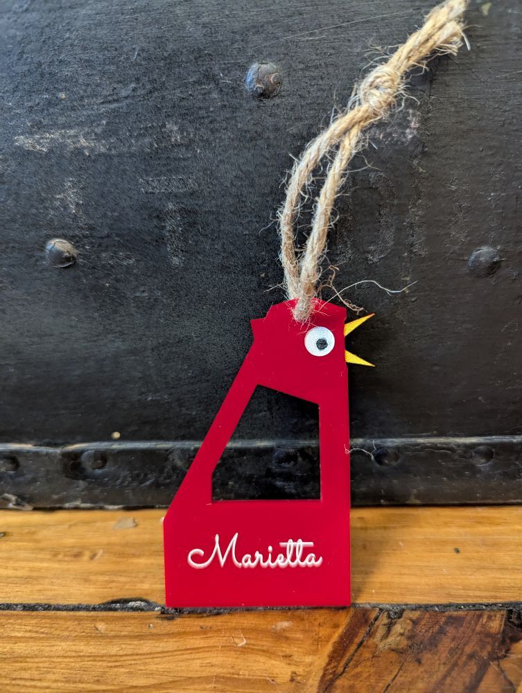 Big Chicken Cut Out Acrylic Ornament