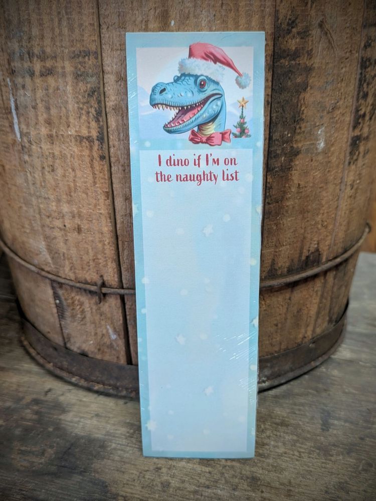Dino Naughty List Note Pad