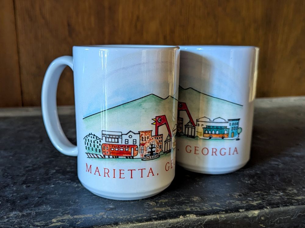 Marietta Georgia City Skyline Watercolor Mug