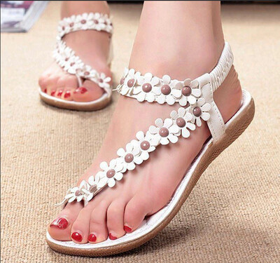 Plus Size Thong Sandals Summer Women Flip Flops Weaving Casual Beach Flat With Shoes Rome Style Female Sandal Low Heels