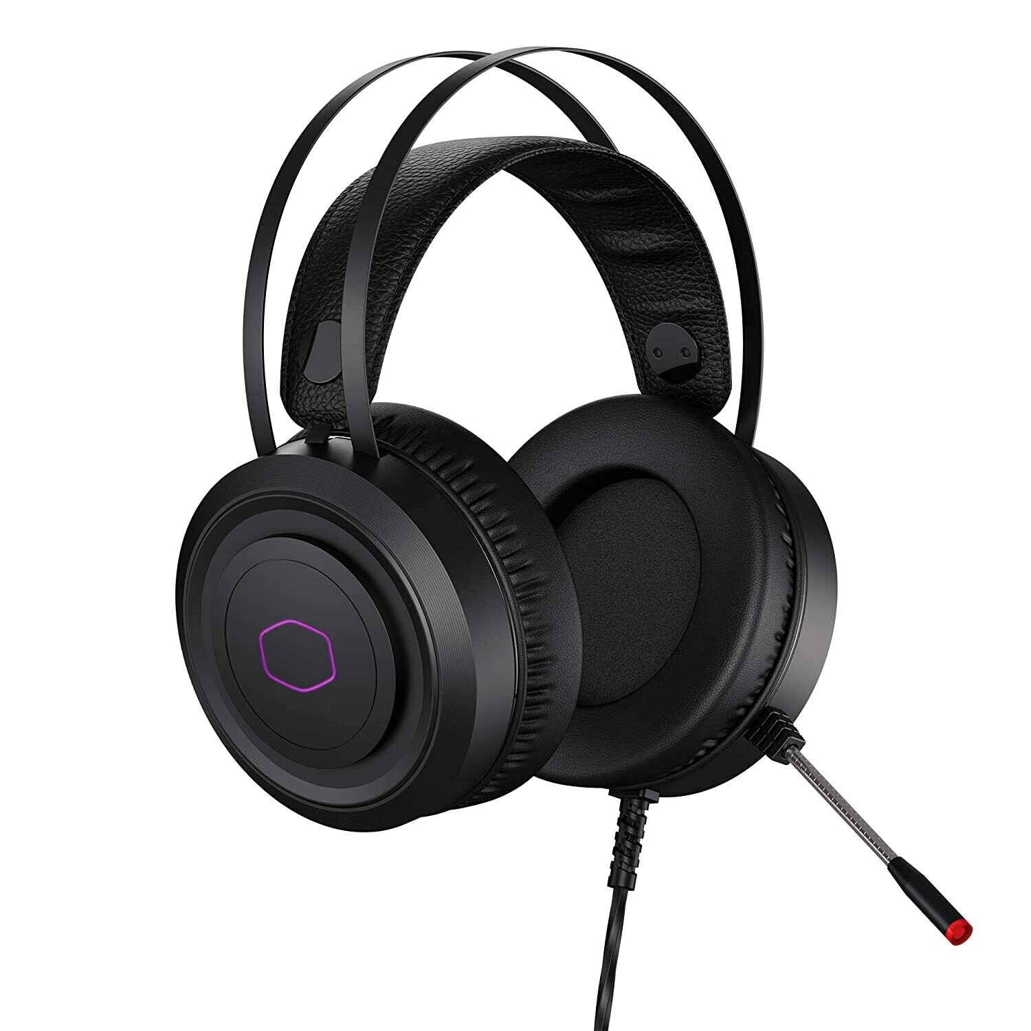 Cooler Master CH321 Over Ear RGB Headset with Crystal Clear Communication, Multi Platform Compatibility, Flexible Suspension Headband and onboard Sound Card Plus 50mm Neodymium Drivers