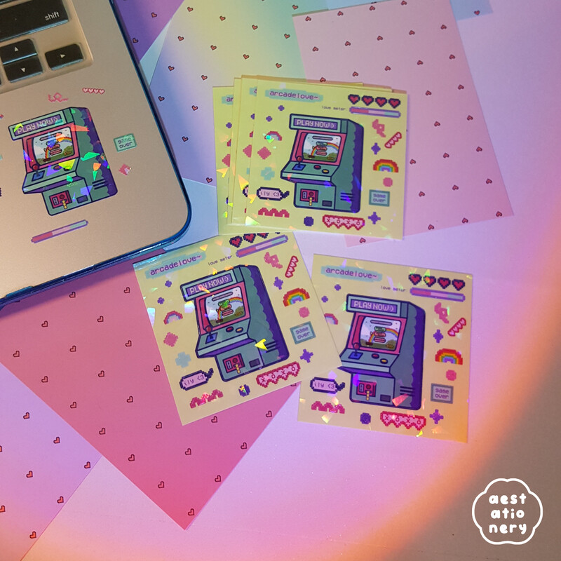 Arcade Love Square Sticker Sheet