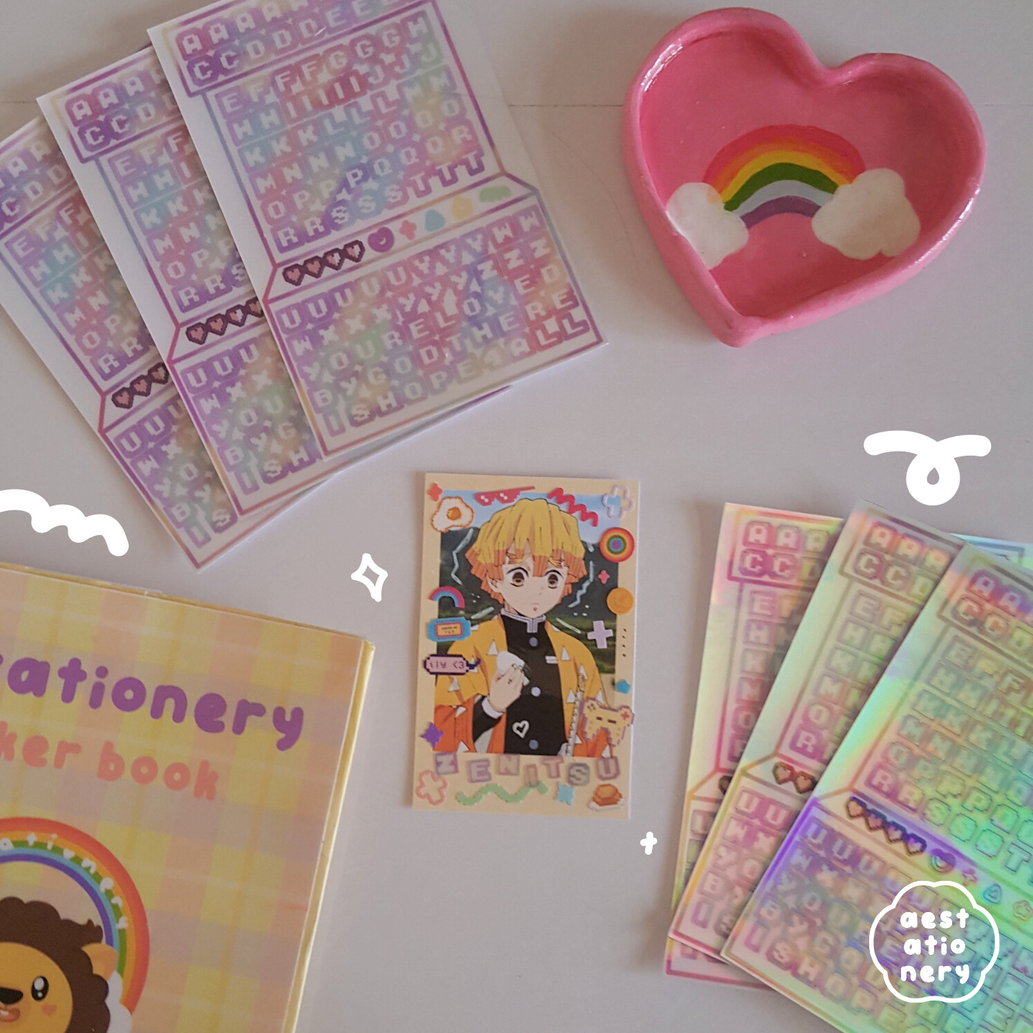 Transparent Arcade Letter Sticker Sheet