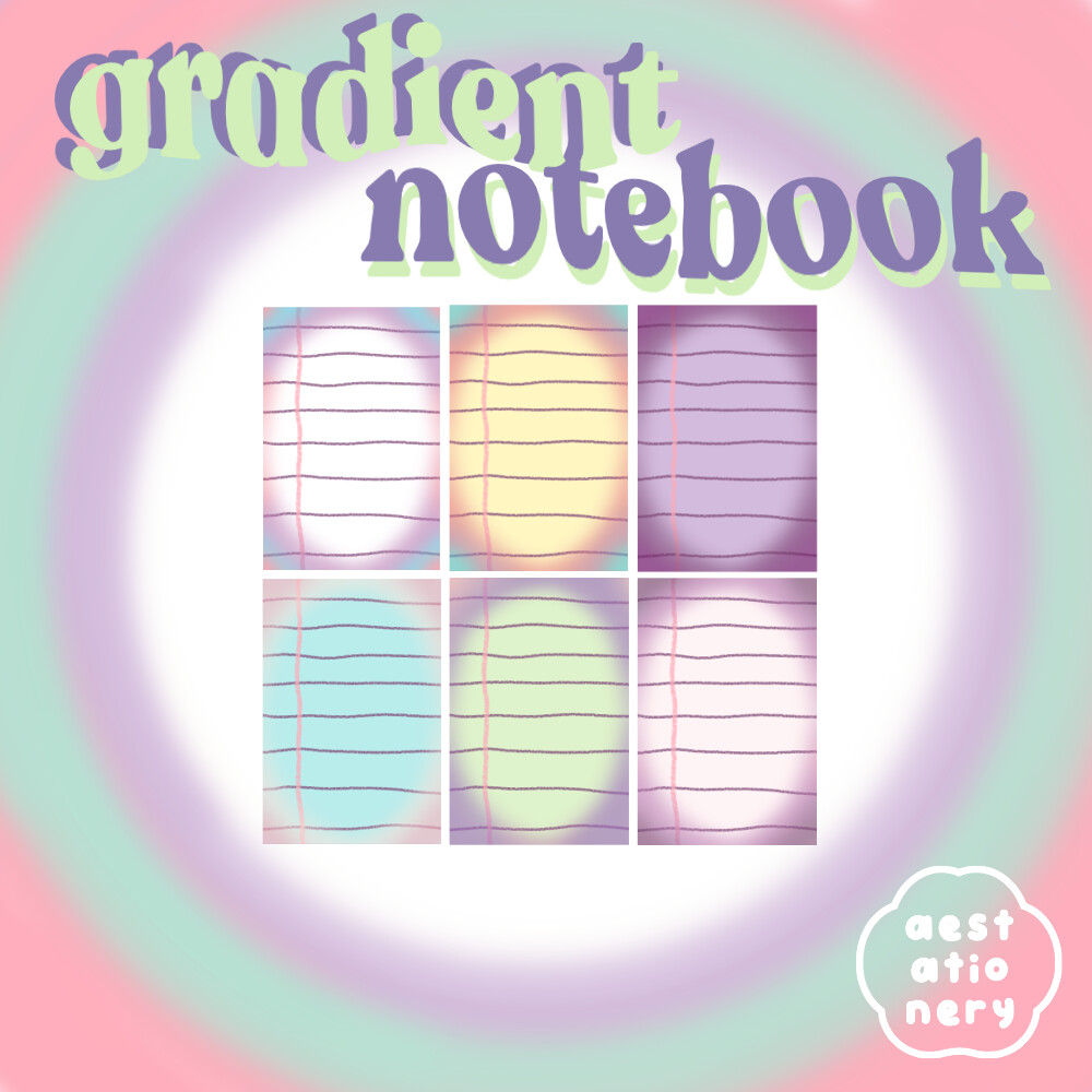 Gradient Notebook Binder Cover and Refills