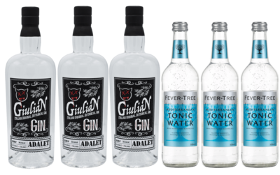 3er GiuliaN Gin Limited Edition Gin & Tonic-Set 3 x Giulian Gin 0,7L + 3 Flaschen Fever Tree Tonic