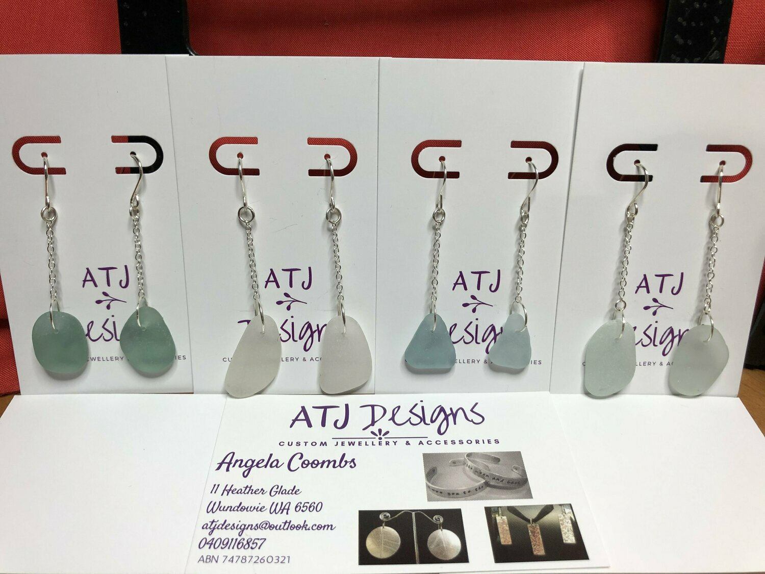 Sea Glass & Sterling Silver earrings