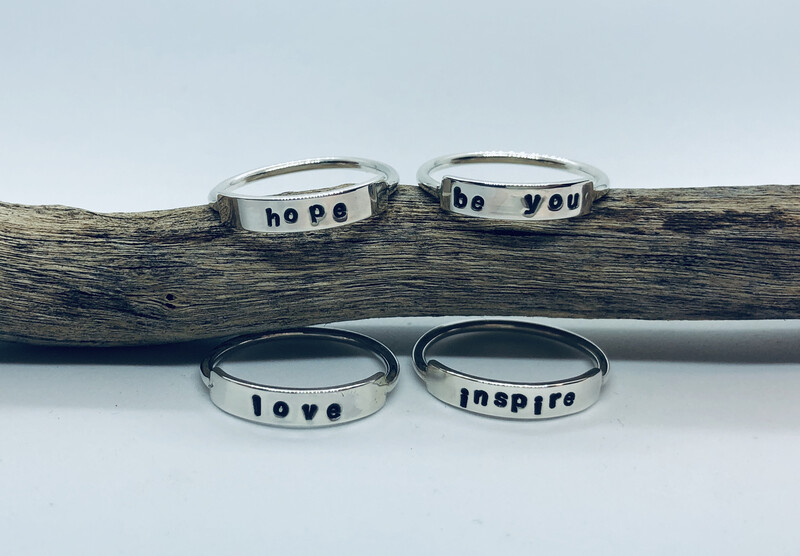 Custom Stamped Ring with choice of Quote