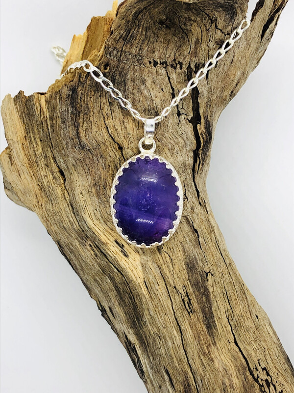 Sterling Silver & Amethyst Pendant
