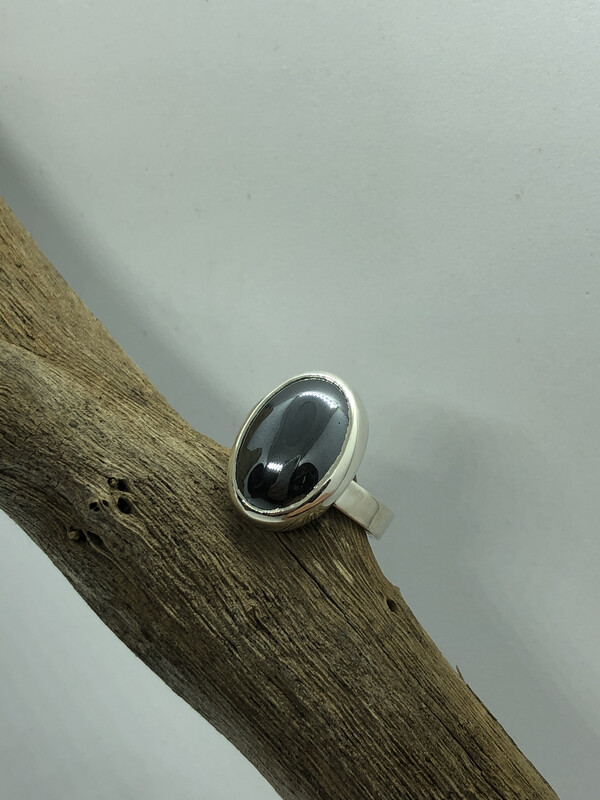Sterling Silver & Hematite Ring