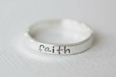 Stamped Ring with Thick Band