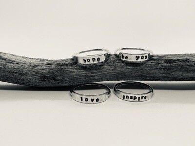 Stamped Ring with Thin Band - $35