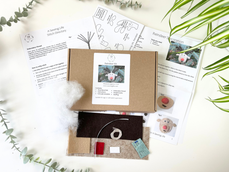 Reindeer decoration sewing kit
