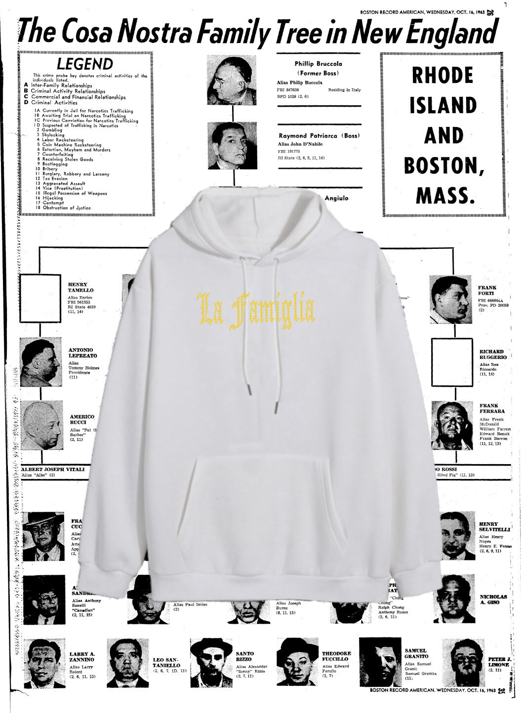 SUDADERA CAPUCHA LA FAMIGLIA STRASS GOLD