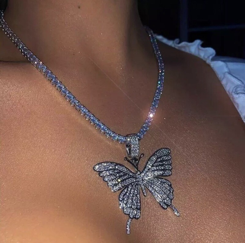 Big butterfly Tennis necklace