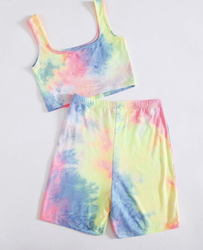 Tie-dye Biker Shorts Set