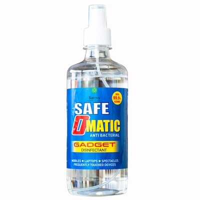 Sattva Safe-O-Matic Gadget Disinfectant and Mobile Cleaner with 99.7% Alcohol,Cleans Dirt, Antibacterial ,Kills 99.9% Germs and Viruses 500ml Spray.