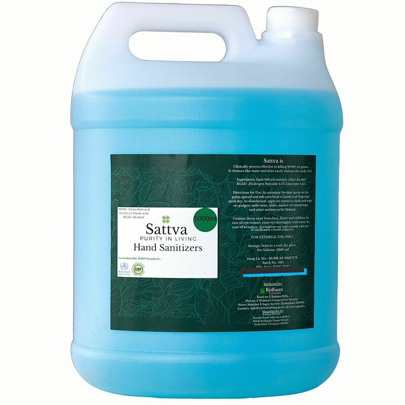 Sattva Hand Sanitizer 5L can