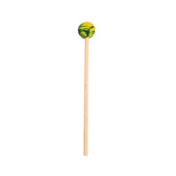 Klankschaalklopper rubber geel/groen Ø 25mm/L 200mm