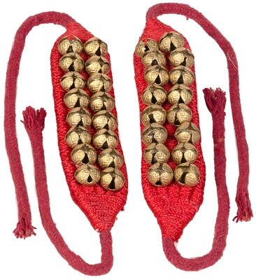 Ghungroos / Foot Bells (pair) - 2 rows on velvet