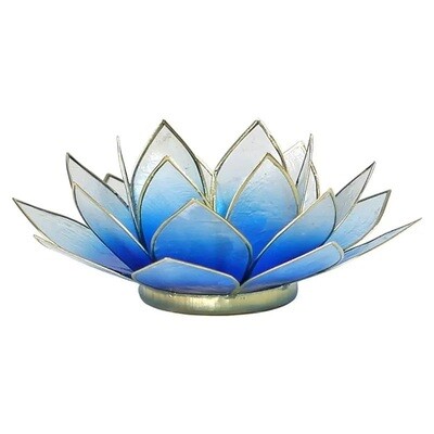 Lotus sfeerlicht blauw/wit 2-kleurig - goudrand