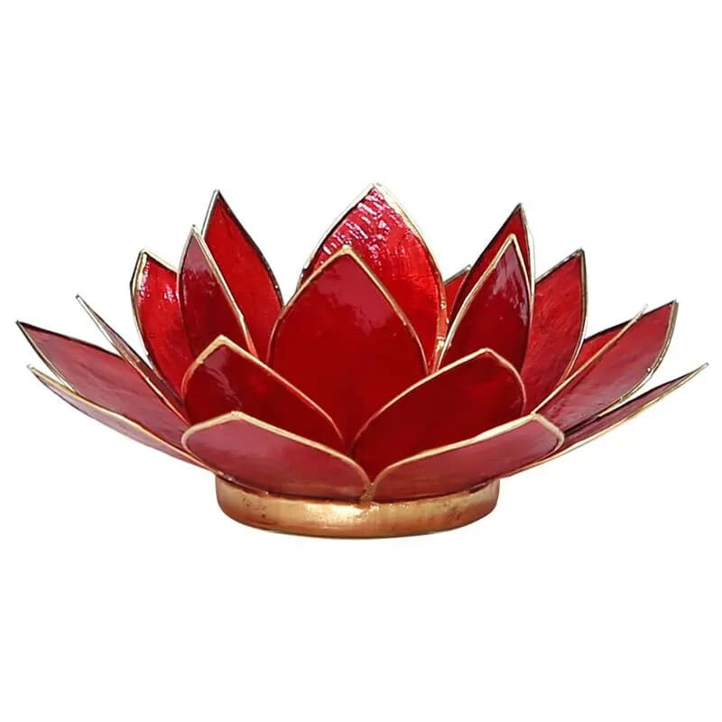Lotus atmospheric red - chakra 1 - gold rim