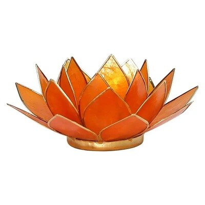 Lotus sfeerlicht oranje - chakra 2 - goudrand