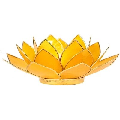 Lotus sfeerlicht geel - chakra 3 - goudrand