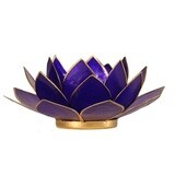 Lotus sfeerlicht indigo - chakra 6 - goudrand