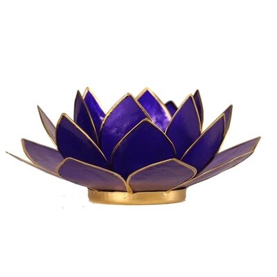 Eclairage d’ambiance Lotus indigo - chakra 6 - bord doré
