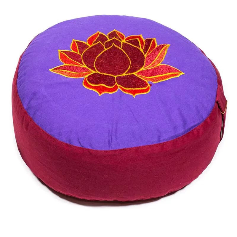 Meditatiekussen violet/rood lotus