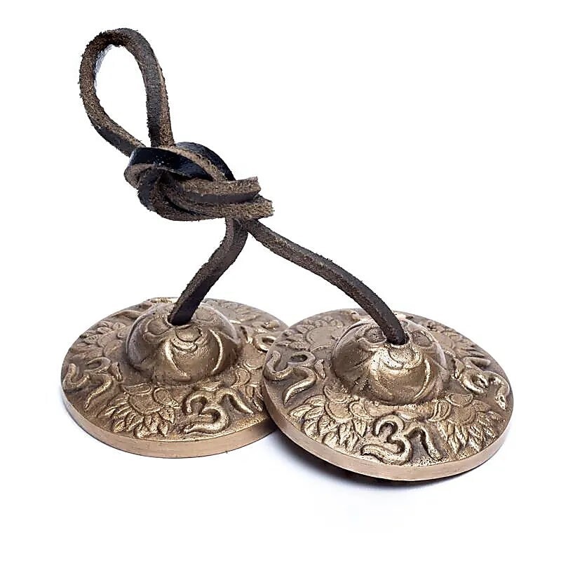 Tingsha's brons klein ± 60mm - OM met Lotus