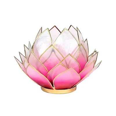 Lotus sfeerlicht roze/lichtroze - goudrand - groot