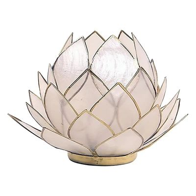 Lotus sfeerlicht naturel - goudrand - groot