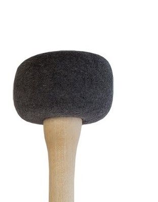 Klankschaalklopper vilt - grijs - Ø 7cm/L 30cm