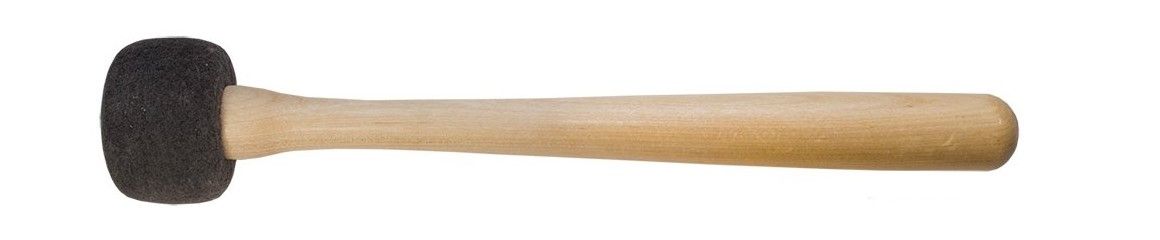 Klankschaalklopper vilt - grijs - Ø 6cm/L 30cm
