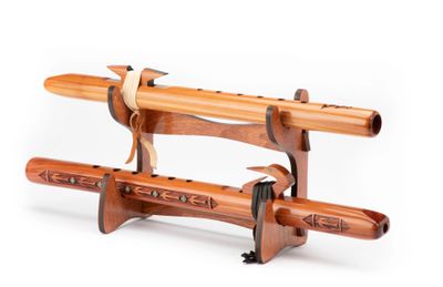 Double Flute Eco Stand - Cognac