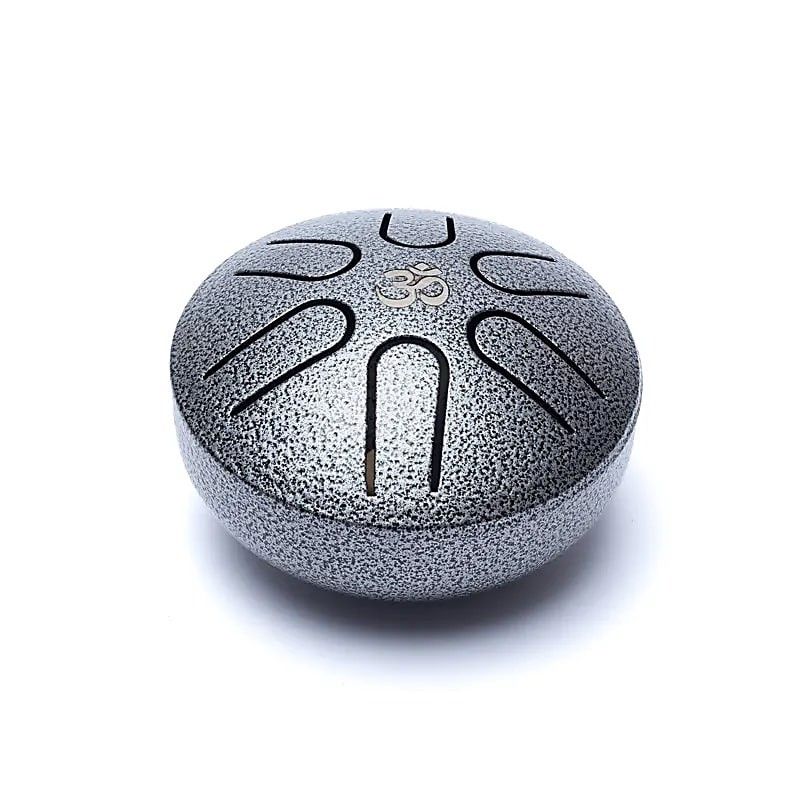 Mini Steel Tongue Drum - staalgrijs - 7,5cm - 6 notes - OM - A Major